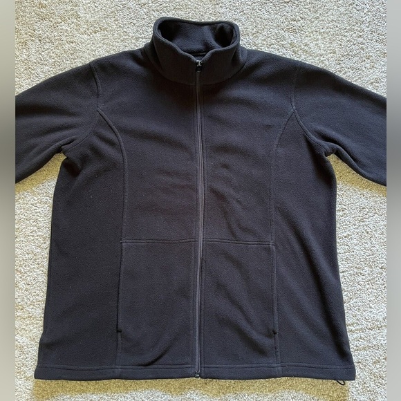 Bass Pro Shop Men’s Black Fleece Jacket Size Large Full Zip Pockets - Picture 2 of 12